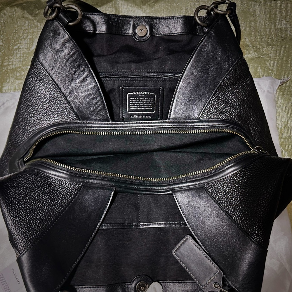 Rare Vintage Coach Y2K soho shoulder bag Black and Cream Checkered tote bag - Picture 14 of 17